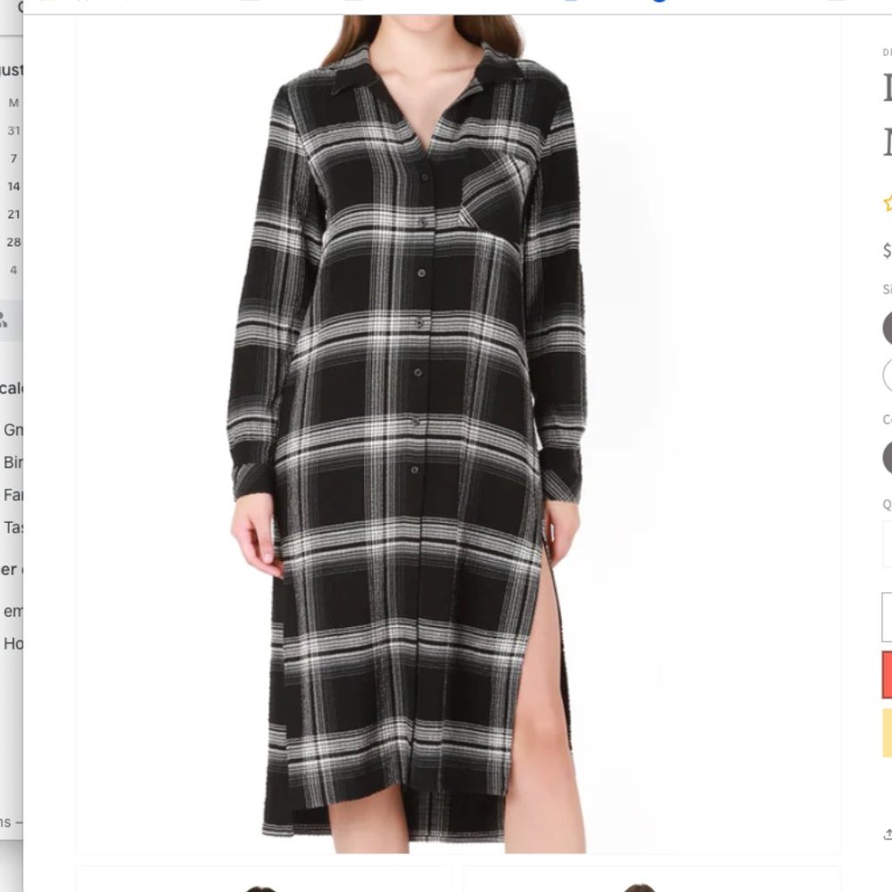 Vintage Plaid Duster or Dress - Bella Dahl